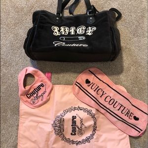 Juicy Couture Diaper Bag with matching items